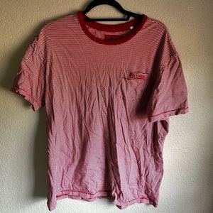 Guess red/white striped t shirt